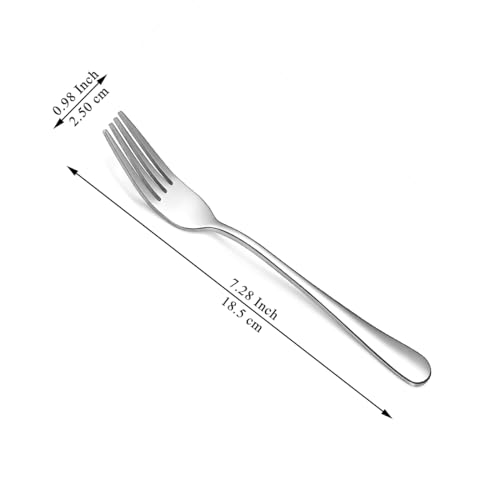 Berglander Set di forchette da tavola da 12pcs da 18cm, set di forchette da cena in acciaio inossidabile per casa, ristorante, pranzo quotidiano, facile da pulire e lavabile in lavastoviglie - immagine 3