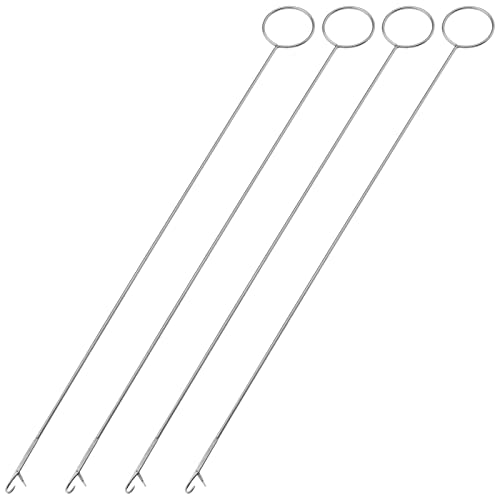 La confezione contiene 4 infila corda, la lunghezza totale è di 26,5 cm, che può adattarsi facilmente per l'utilizzo con diverse lunghezze, è possibile ruotare comodamente il panno con l'ago tornitore.