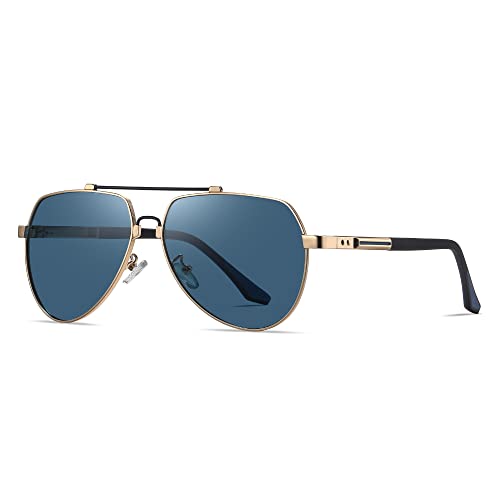 Image of Cyxus Classic Aviator Sunglasses Polarized 100% UV Protection Men Spring Temples Driving 1048