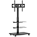 RFIVER Supporto TV da Pavimento con Ruote per Schermo 27-65 pollici LED LCD Plasma Porta TV Mobile Carrello Girevole/ Regolabile in Altezza/ con 3 Ripiani