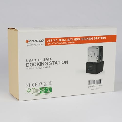Docking Station, FIDECO Docking Station for 2 Hard Drives SATA USB 3.0 Cloning Function 2.5 Inch and 3.5 Inch HDD SSD SATA - Image 13