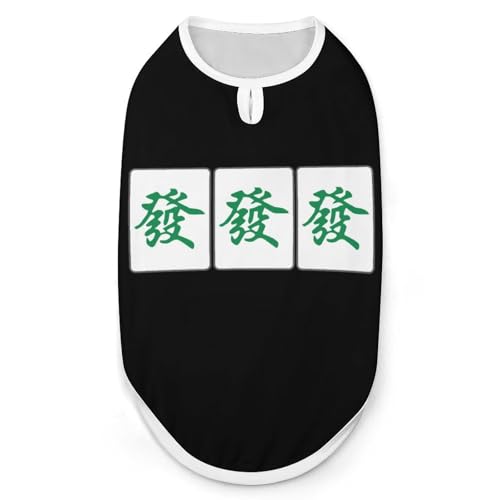 ペット服 ドッグウエア 麻雀役 大三元 三元牌 發發發 犬服 猫服 タンクトップ 春夏 ベスト パジャマ ペットウェア 犬用日焼き防ぐ 通気性 かわいい ファッション ドッグウェア 暖かい 着脱簡単 脱毛保護 お出かけ お散歩 小中型犬服 ペット用品 2X