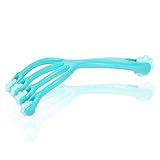 BioSwiss Hand Held Massage Roller for Shoulder, Neck and Body Massaging Deep Tissue Muscle Roller Claw Shaped with 5 Rotating Heads to Release Fascia