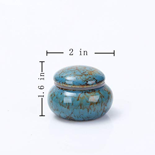 Small Urn for Human Ashes, 1.6'' Handicrafted Urn, Beautiful Tiny Keepsake Urns, Mini Urn Made of Ceramic - Image 2