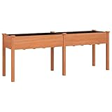 vidaXL Pflanzkübel, Pflanzkasten mit Einsatz, Blumenkasten zum Selber Bauen, Hochbeet Gemüsebeet für Garten Balkon Terrasse, Braun Massivholz Tanne