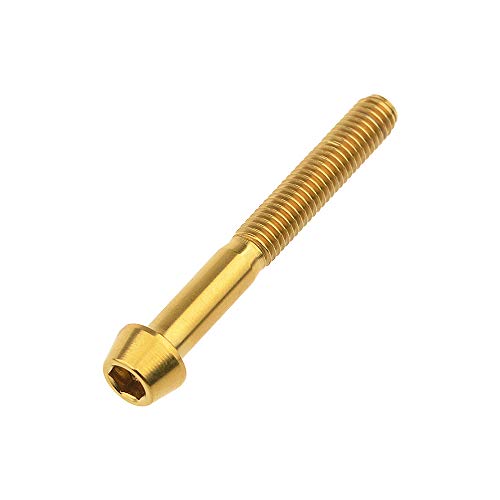 Image of Titanium Ti Bolt M5x9 16 18 20 25 30 35 40 45 50 55 60mm Tapered Head Screws Pack of 4 (M5x40mm, Gold)