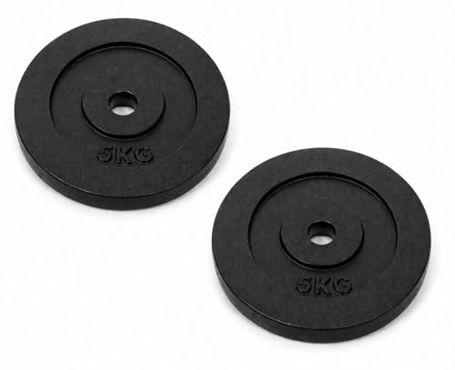 Image of Cast Iron Weight Plates for Home Gym (Centre Hole 30mm)- Standard Gym Plates for Strength Training, Durable & Rust-Resistant, Multiple Weight Options | From the House of Healthycliq | Sedex Certified | Bodybuilding Fitness And Core Fitness (10KG (5KG X 2), Cast Iron)