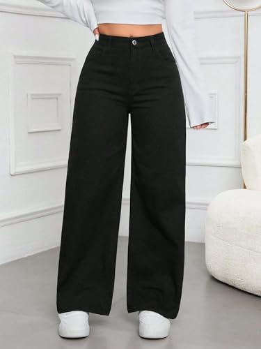 Image of KOTTY Womens High Waist Flared Fit Ankle Length Clean Look Denim Jeans
