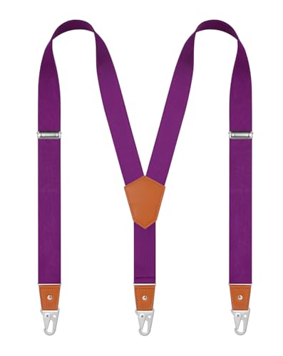 DEOBOX Suspenders for Men Snap Hooks with 1.4 Inch Elastic Y-Back Adjustable