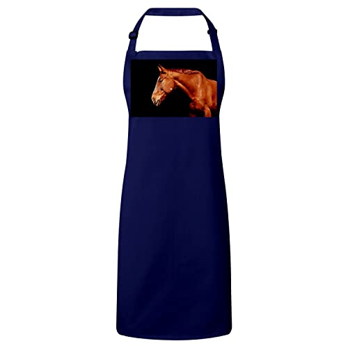 Tablier cuisine cheval bai marron en tissu premium pour passionné