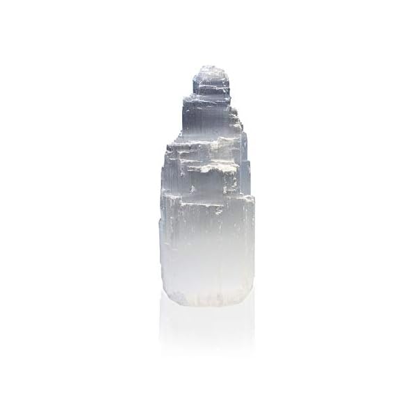 Selenit Stein Eisberg Skyscraper Tower Kaskade mit Standfläche ca. 10cm hoch Herkunft Marokko Edelstein Meditation…