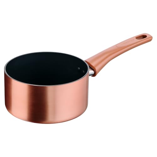 Lagostina Rosé, Casseruola Fonda a Manico Lungo Ø 16 cm, Colore Oro Rosa | Rivestimento Titanium, Antiaderente, Indicatore di Calore Thermo-Signal, Manico Rivettato, Compatibile con Induzione