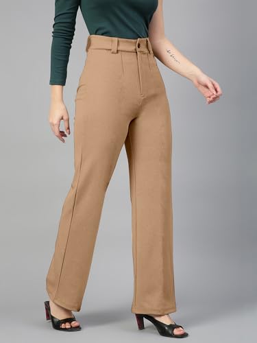 Image of Mehrang Trousers for Women, Formal Pants for Women, Straight Fit Pants