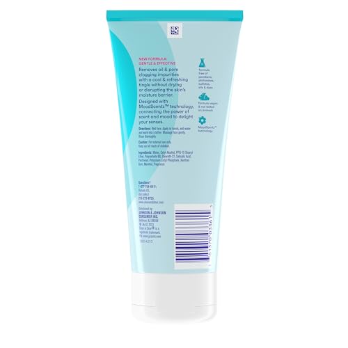 Clean & Clear Oil-Free Deep Action Cream Facial Cleanser, Cooling Daily Face Wash for Deep Pore Cleansing of Acne-Prone Skin, 6.5 oz (Pack of 2)