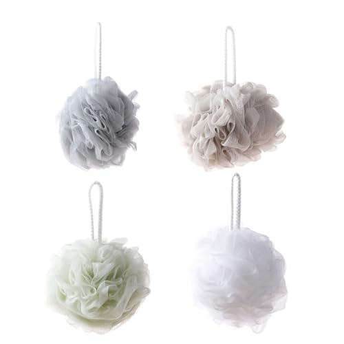 SAFIGLE 4 Piezas Bola de baño esponjas vegetales puff depurador burbuja natural cuerpo bola de ducha colgante bola de ducha para adultos bolas de baño para Color Aleatorio