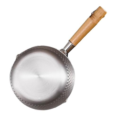 ELAYARD Olla De Leche De Acero Inoxidable Con Mango De Madera Cazo Para Fideos y Sopas Para Cocina Doméstica y Preparación De Alimentos