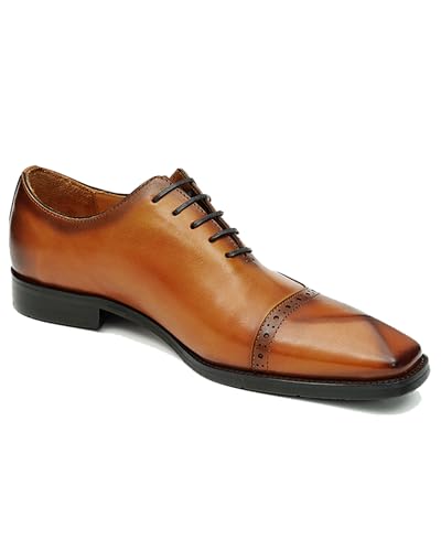 Men's Dress Shoes - Minimalist Wingtip Oxford in Genuine Leather | Sleek Dress Shoes for Business 688782