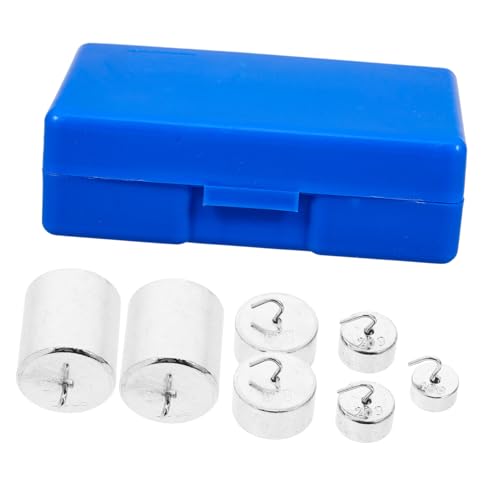 FUNOMOCYA 1 Set Laboratory Weights Labs Slotted Mass Metal Slotted Weights Steel Slotted Mass Slotted Mass with Hanger Labs Slotted Weights Pattern Weights Slotted Mass Weights Iron Silver