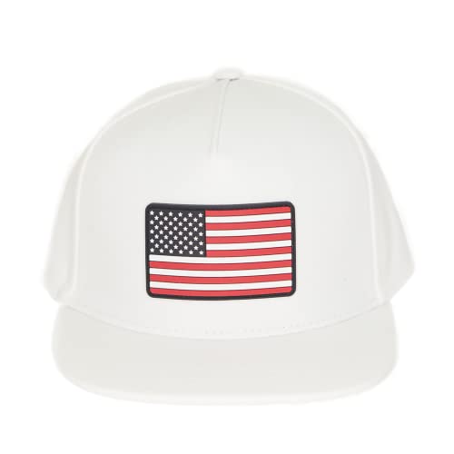 Infant Boy Sun Hat - Toddler Sun Protection Hat- White Baby Sun Hat- Toddler Sun Hat Age 2-4 - Beach Summer Boy Golf Newborn Snapback (M 2-5 Years White Flag)