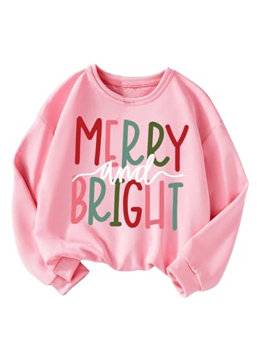 WDIRARA Girl's Letter Graphic Sweatshirt Crew Neck Long Sleeve Pullovers Top