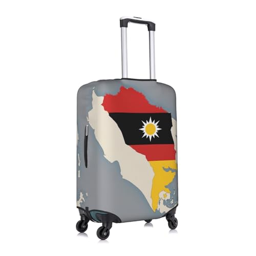 Timor-Leste Location Map With A Sun Print Travel Elastic Suitcase Luggage Baggage Cover Protector, Washable And Anti-Scratch3