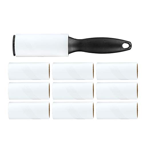 Rubberneck 10er Set Fusselentferner - 360 Blatt - Extra klebrige Fusselrolle, Tierhaarentferner, Staubentferner für Kleidung, Sofa, Auto, Teppich und Bett