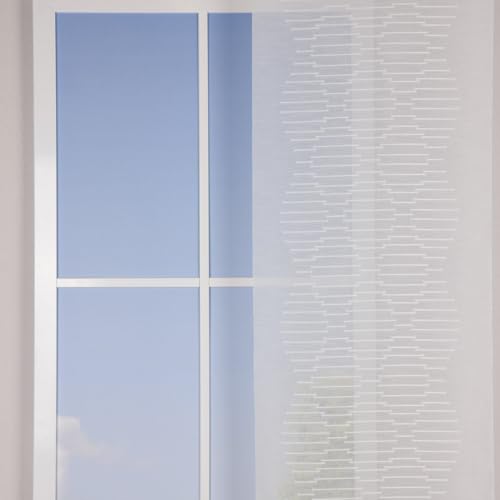 SCHÖNER LEBEN. Gardine Paneele Meterware Senso weiß meliert Scherli Streifen 60cm Breite