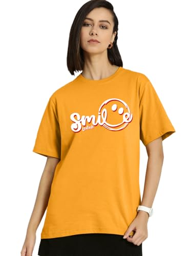 Image of LEOTUDE Oversized Cotton Blend Printed Women's T-Shirts Combo (Pack of 3)