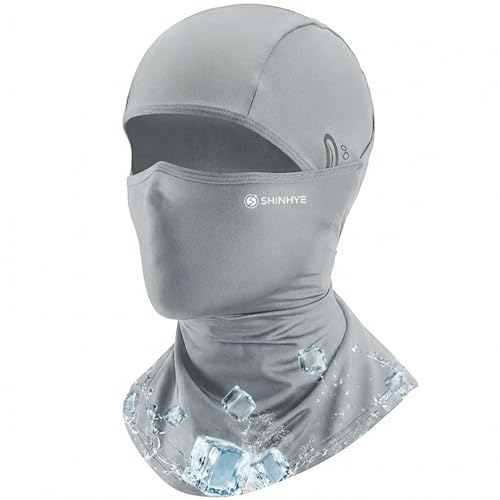 ShinHye Balaclavas for Men and Women - Ski Mask Ice Silk Windproof Sun UV Protection Summer Windproof Helmet Face Mask for Running Cycling Motorcycling Skiing (Grey)