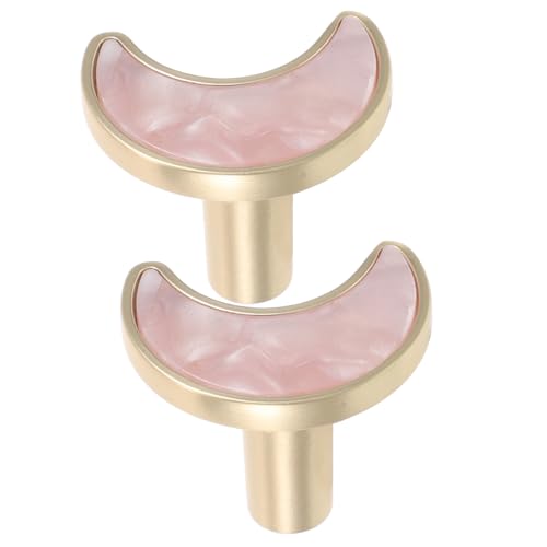 ORFOFE Tiradores para Armarios y Cajones de Aleación de Zinc Forma de Luna Pequeños Tiradores Retro Agujero para Muebles Pomos Rosa Modernos para Cocina Dormitorio y Cómoda 1 Par