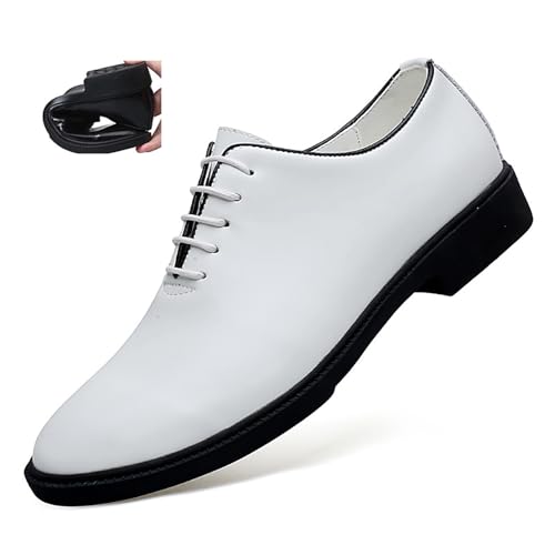 Men's Genuine Leather Business Formal Oxford Shoes Lace Up Modern Luxury Wedding Dress Shoes Casual Comfortable Soft Sole Office Derby Shoes