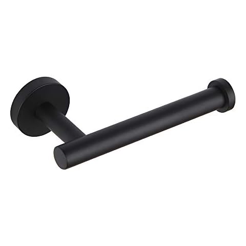 GERZ Bathroom Toilet Paper Holder SUS 304 Stainless Steel Matte Black Tissue Paper Roll Holder Wall Mount Cover