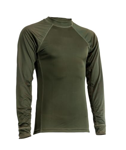 Openland Maglia Termica Uomo Manica Lunga Girocollo – Traspirante, Antiodore – Intimo Tecnico per Outdoor, Trekking, Caccia, Softair, Sport Invernali (IT, Testo, S, Regular, Regular, OD Green)