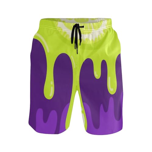 Asthetic Art Colorful Man Swimming Shorts Double Layer Board Shorts with Compression 8”/ 9” Long XL Plus Size Summer Days