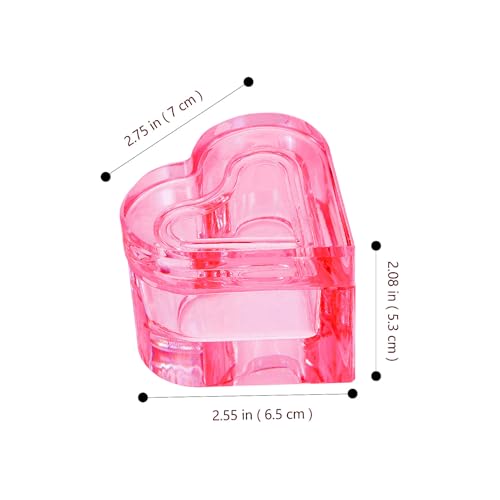 Plato de uñas cristal con tapa forma corazón rosa miniatura 2