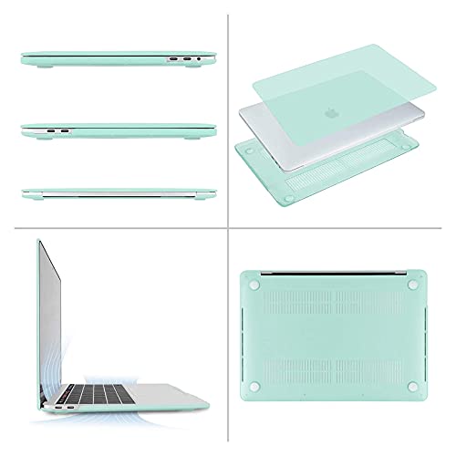 Image of MOSISO Compatible with MacBook Pro 13 inch Case M2 2025, 2024, 2023, 2022-2016 A2338 M1 A2251 A2289 A2159 A1989 A1708 A1706, Plastic Hard Shell&Keyboard Cover&Screen Film&Storage Bag, Mint Green