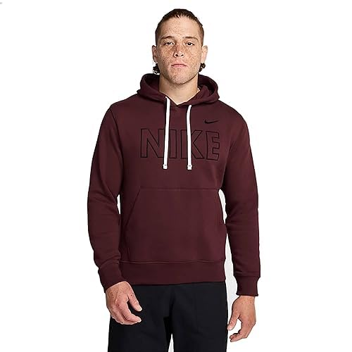 Sweat à capuche Nike Club Fleece homme bordeaux molleton S