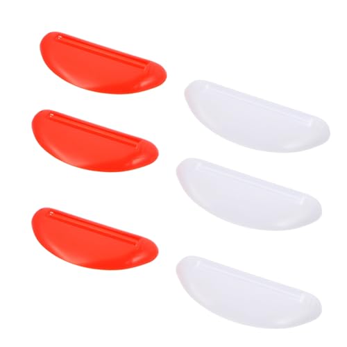 KOMBIUDA 6pcs Toothpaste Squeezer Toothpaste Holder Cream Tube Squeezer Reusable Toothpaste Tube Squeezer Handheld Tube Extruder Tooth Paster Squeezer Toothbrushes Cosmetic Squeezer Plastic