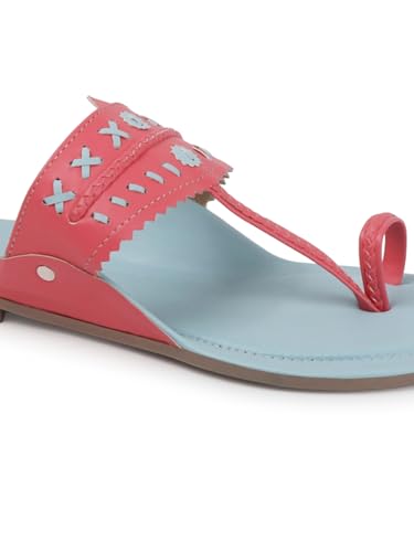 Image of SilverArrow womens Folk Bella Fashion Sandals|Kholapuri Style Flat With Open Back |Casual Wear