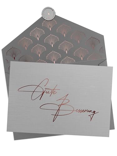 Joli Coon Gute Besserung Karte mit Kuvert und Wachssiegel - Genesungskarte - Karte Gute Besserung