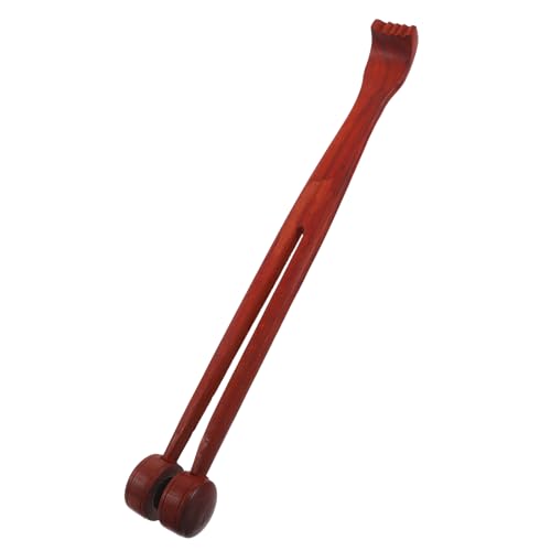BCOATH Masajeador de Espalda de Madera Rojo 43 Cm, Rascador Manual para Picazón y Masaje de Percusión, Herramienta Ergonómica para Adultos, Alivio y Relajación Corporal en Hogar y Viajes