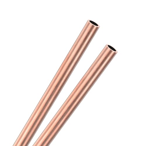 Image of M METERXITY 2-Pack 300mm Copper Round Tube, 6mm OD 0.5mm Wall Thickness Copper Seamless Tubing for Construction/Machining/DIY Crafting, Metal Straight Pipe [0.24x0.02x12IN]