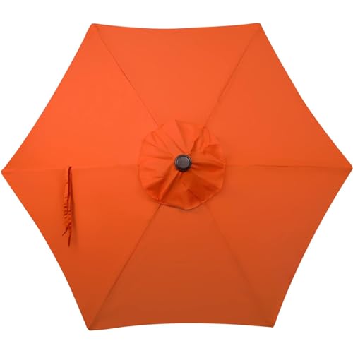 Image of Blissun 7.5 ft Patio Umbrella, Yard Umbrella, Outdoor Market Umbrella with Push Button Tilt Crank, Orange