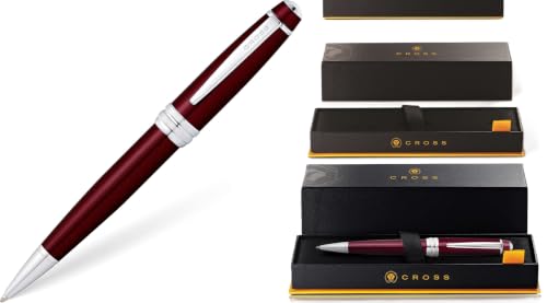 Cross Bailey Stylo à bille (mécanisme rotatif, encre noire, largeur de trait M) rouge