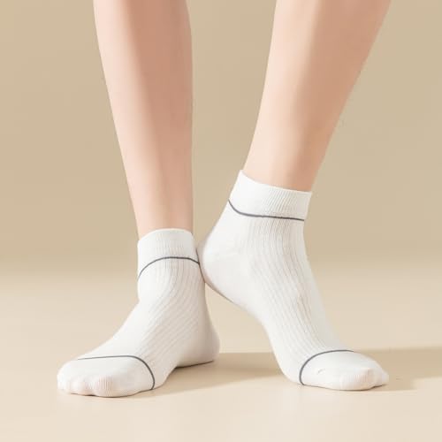Mottee&Zconia Mens Ankle Socks Low Cut Short Cotton Casual Socks Anti-Skid Moisture Wicking Striped Socks2