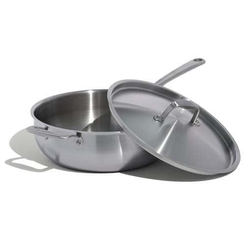 Image of Made In Cookware - 5 Quart Stainless Steel Saucier Pan - 5 Ply Stainless Clad - Professional Cookware - Crafted in Italy - Induction Compatible