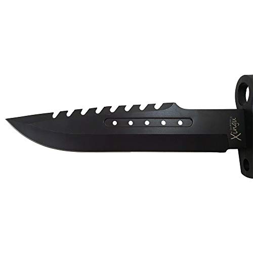 Faca Esportiva Tática Xingú Lâmina Preta Com Bainha rígida XV3405