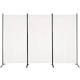 COSTWAY パーテーション 間仕切り 幅260cm 高さ183cm 布タイプ 目隠し スクリーン 屏風 折りたたみ キャスターなし 衝立 おしゃれ 軽量 コンパクト収納 オフィス 事務所 クリニック (3連-ベージュ)