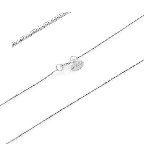 Louis Ciocchetti desde 1887 - Cadena de Plata 925 Fina y Delicada, Collar para Mujer y Hombre, Cadena Estilo Cola de Serpiente, Ideal para Colgantes