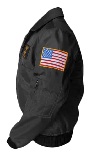 Men's Aviator Pilot Bomber Jacket with Patches & Fur Collar | Lightweight Winter Special4